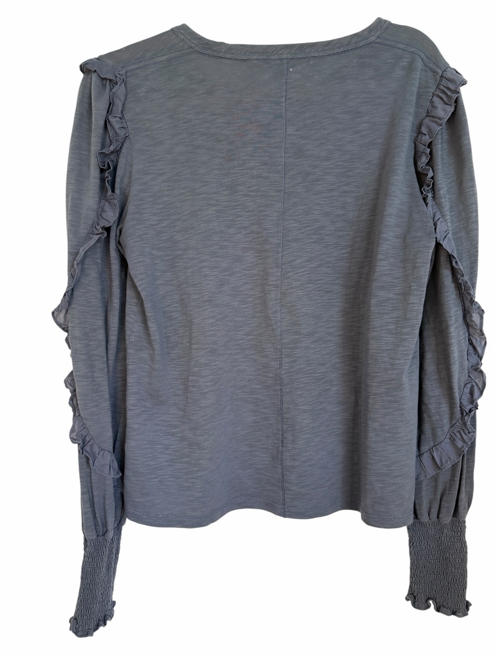 Veronica Beard Osage Cotton Ruffle Sleeve Smocked Cuff Top- S- MSRP $225 - Picture 3 of 16